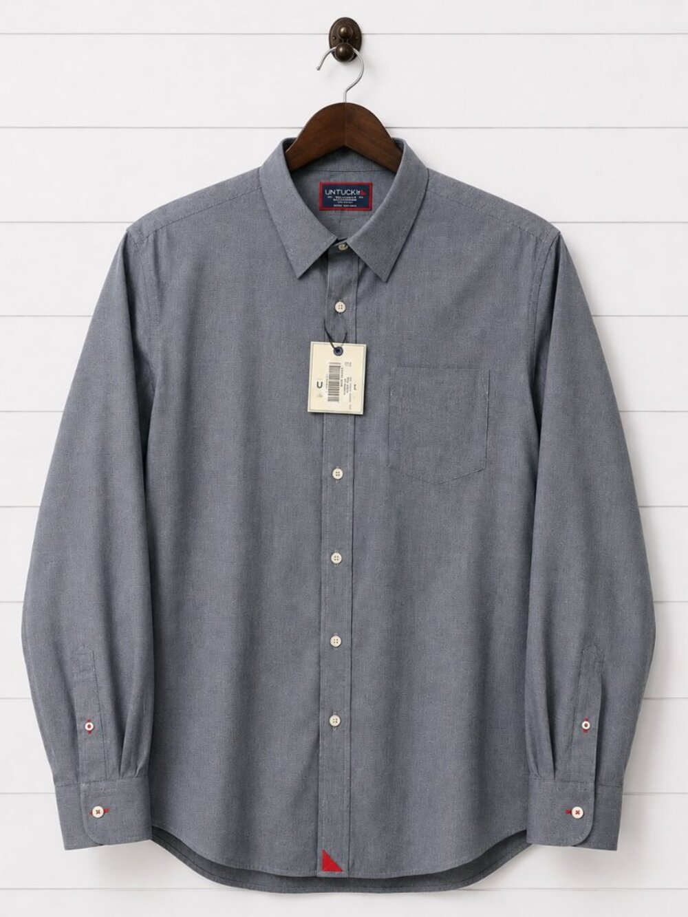 UNTUCKit Cesaro Men's XXXL Tall Blue Button Down Shirt Wrinkle Free Cotton NWT